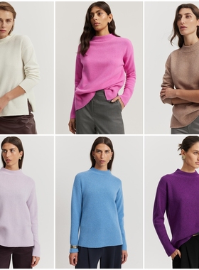 澳洲轻奢C0UNTRY 女款 100超细美利奴羊毛半高领针织衫 E027