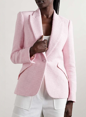 设计师1@GENCE 女款 棉质粗花呢一粒扣西装外套 7218