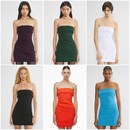 连衣裙 双层绉纱露肩抹胸短款 A451 女款 加拿大红牌