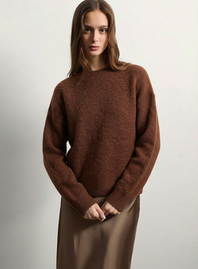 意大利ST 女款 羊毛羊驼毛混纺圆领长袖针织衫 E824