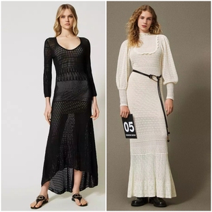 意系轻奢TWIN 女款 长袖针织连衣裙合集 C133