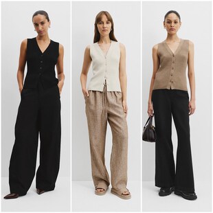 D350 棉麻混纺V领针织背心 澳洲轻奢C0UNTRY 女款