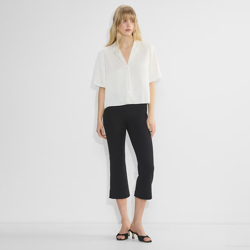 加拿大红牌 女款 翻领日本缎面纽扣短袖衬衫 B241