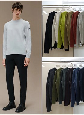 意大利海洋运动轻奢RR 男款 轻盈保暖天鹅绒圆领针织衫 E249