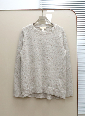 英伦se@s@1t  女款 羊毛混纺圆领夹花纱长袖针织衫 D655