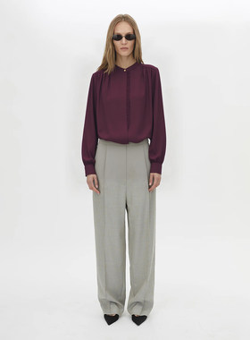 国货精品 女款 SILK荷叶边长袖衬衫 G652
