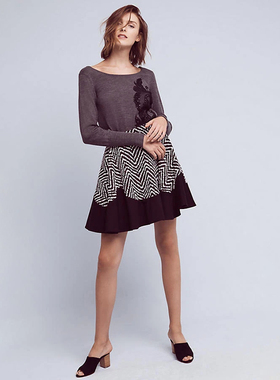 美系安@NTHR0 女款 羊毛混纺背绑带刺绣针织衫 E560