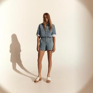牛仔衬衫 澳洲轻奢C0UNTRY 宽松短袖 澳洲棉单口袋短款 5178 女款