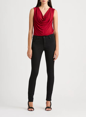 澳洲轻奢风DL 女款 黑色莫代尔混纺SKINNY修身弹力牛仔裤 A379