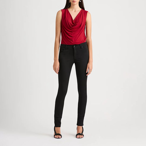 澳洲轻奢风DL 女款 黑色莫代尔混纺SKINNY修身弹力牛仔裤 A379