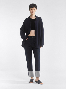 北欧FK 女款 翻领插肩袖宽松针织开衫外套 D312