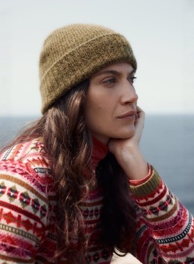 英伦se@s@1t  女士 马海毛羊毛混纺罗纹针织帽 E290