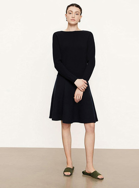 美系轻奢V 女款 棉质船领落肩罗纹长袖针织衫 4765