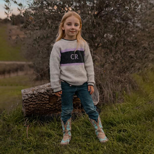 针织衫 羊毛羊驼混纺撞色圆领长袖 D343 童装 澳洲轻奢C0UNTRY