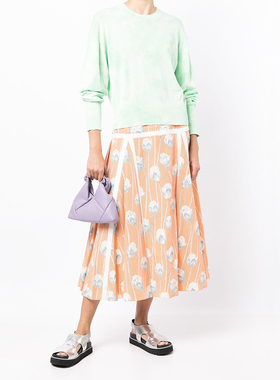 法系KN20 女款 绿色扎染风棉质圆领针织衫 5539