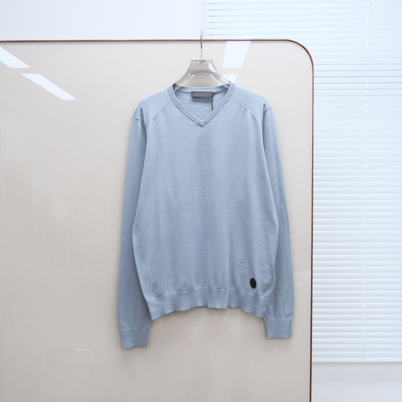 意大利奢品Tru撤柜  男款 真丝混纺V领简约长袖针织衫 E327