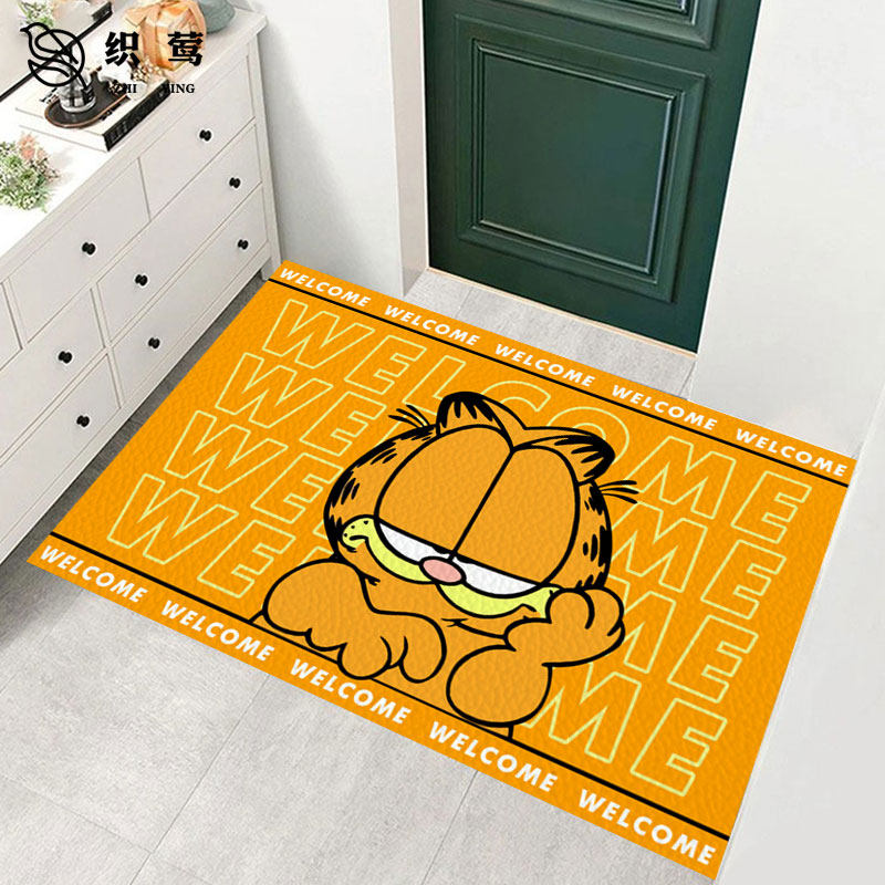 加菲猫garfield欢迎回家快点进来皮革地垫室内玄关入户进门口脚垫