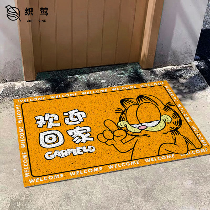 加菲猫garfield欢迎回家快点进来丝圈地垫室外防滑入户进门口脚垫