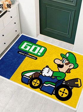 马里奥赛车Mario Kart游戏硅藻泥地垫玄关浴室进门口脚垫入户垫子