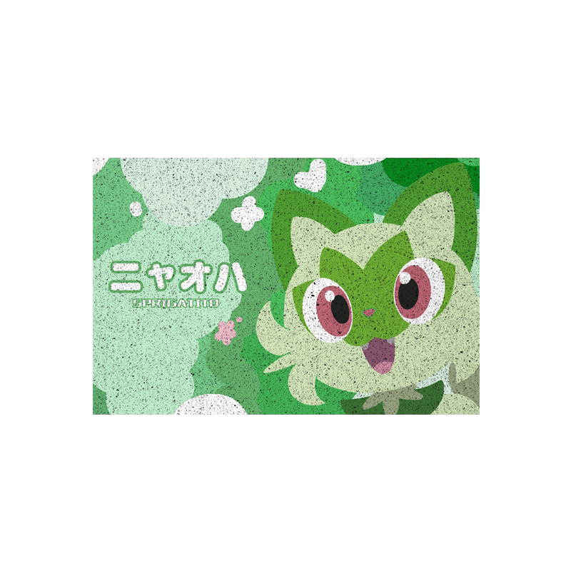 新叶喵精灵宝可梦丝圈地垫