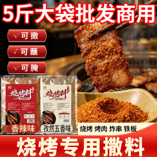 康大婶烧烤调料烤肉烧烤料孜然五香味香辣味蘸料撒料商用5斤装