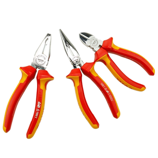 YATO易尔拓原装进口绝缘钳斜嘴钳老虎钳钢丝钳斜口钳尖嘴钳多功能
