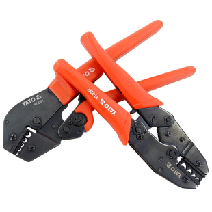 YATO棘轮压线钳U型月牙形冷压端子电工压接插簧线铜鼻子裸端子钳