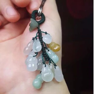 翡翠葫芦包挂坠汽车挂钥匙链U盘坠扇坠天然玉石A货原石葫芦手机链