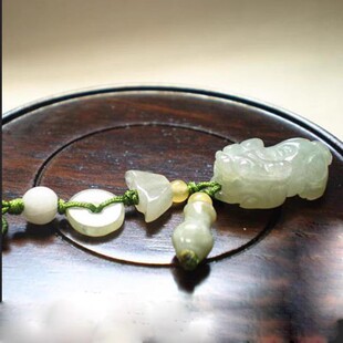 翡翠貔貅包挂坠手机链汽车挂钥匙链天然玉石原石平安扣AU盘坠扇坠