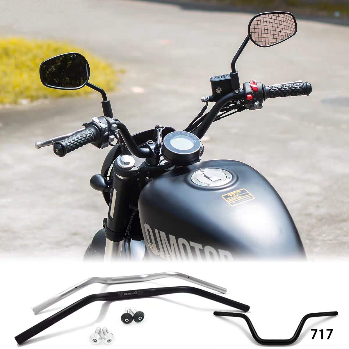 适用钱江QJ闪300s车把专用直上舒适款手把龙头后倾方向把高燕把