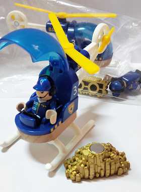 BRIO蓝色飞机警用直升机兼容托马斯pe米兔宜家实木轨道玩具33828