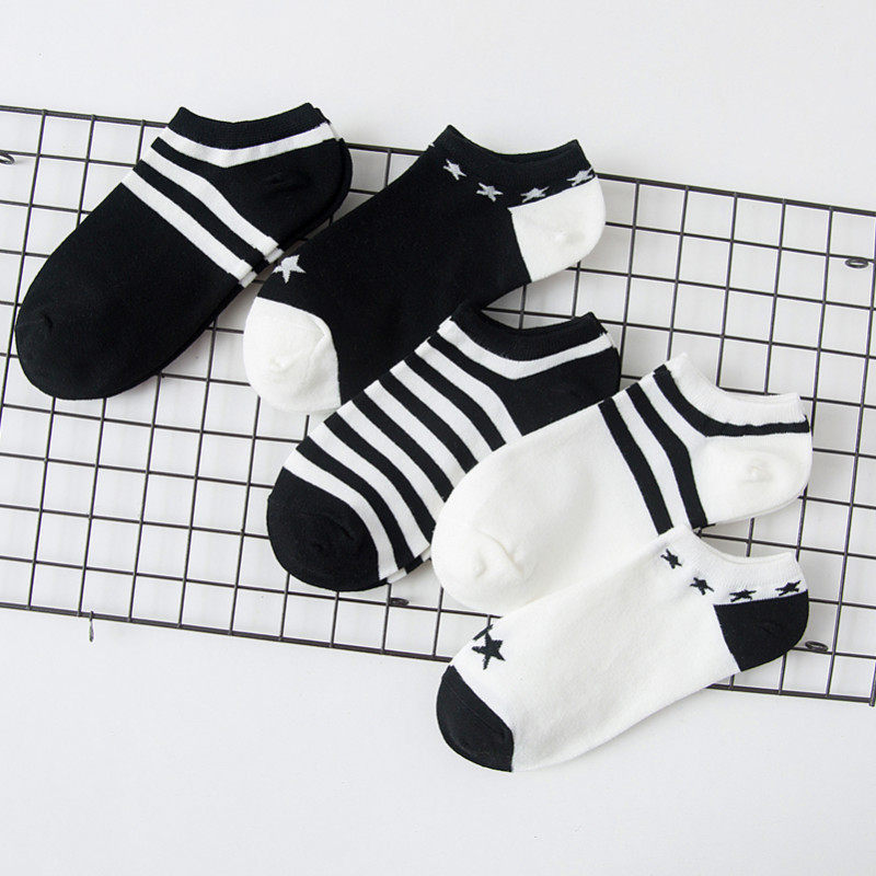 女袜船袜春夏纯棉浅口薄黑白袜子条纹低帮短袜韩版短筒棉质隐形袜,女士内衣/男士内衣/家居服,船袜,淘宝优惠券,粉丝福利购,淘宝优惠卷
