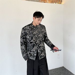 新中式立领夹克男P125,胖mm穿搭休闲夏图片