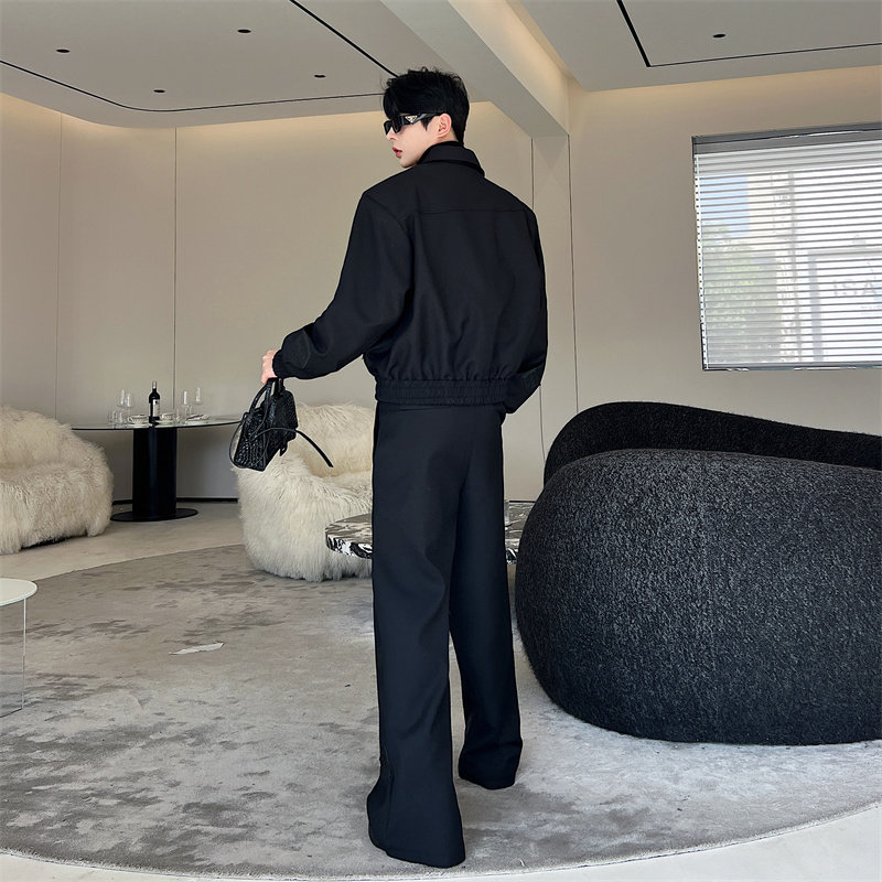 潮流立体皮标设计感套装P215,男装休闲套装,星座1009（原B233）