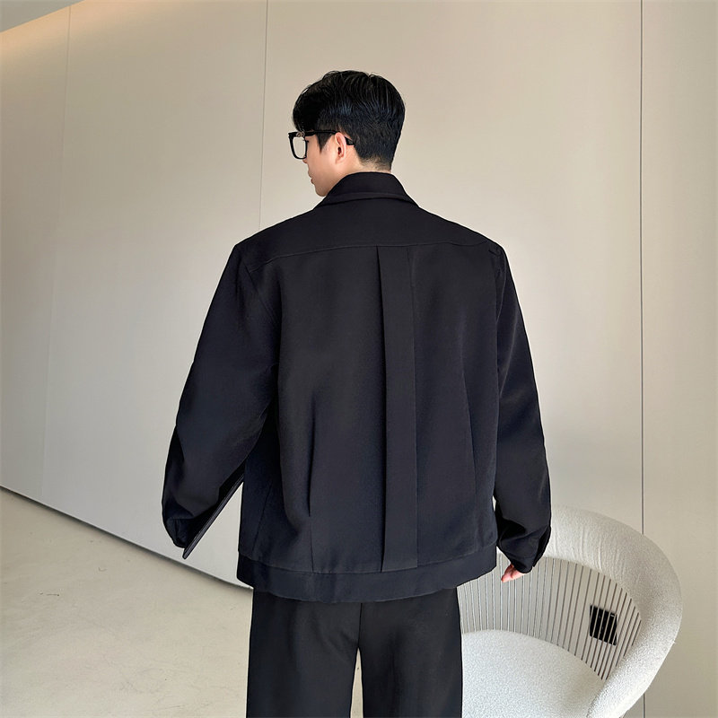 简约短款夹克男翻领时尚纯色外套P135,男装夹克,星座1009（原B233）