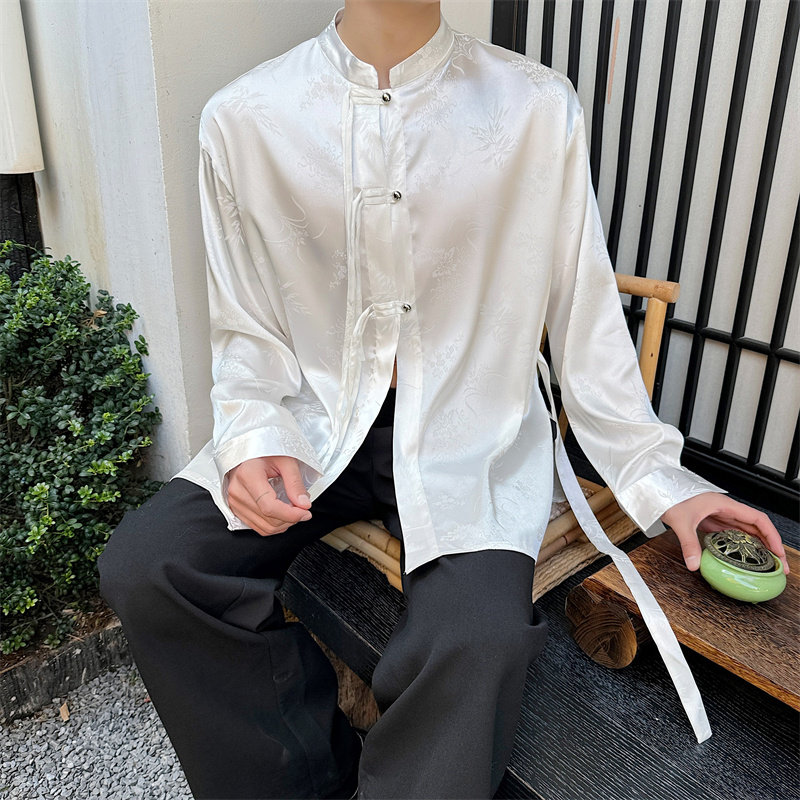 新中式风醋酸提花衬衫男P85,男装衬衫,星座1009（原B233）