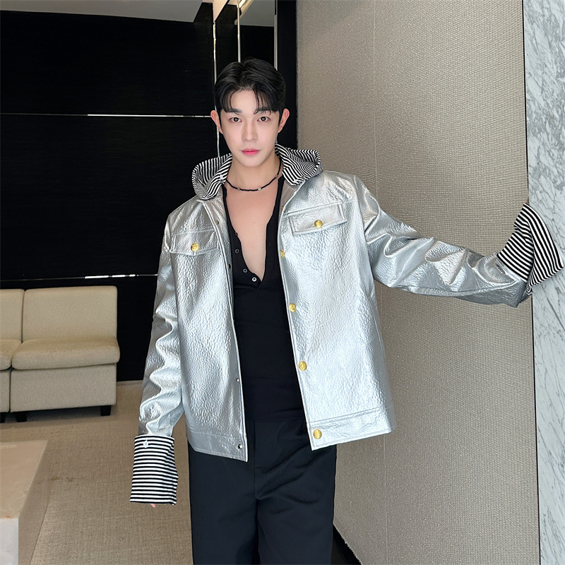 网红可拆卸连帽皮衣男女同款P165，男装皮衣，星座1009（原B233）