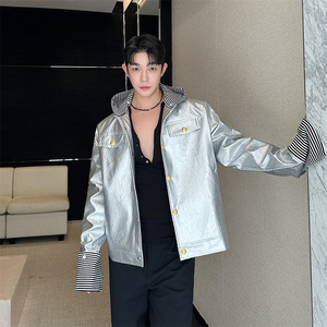 网红可拆卸连帽皮衣男女同款P165，男装皮衣，星座1009（原B233）