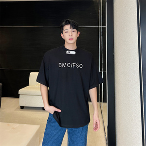 潮流小心机设计魔术贴领口T高级感机车风短袖P65图片
