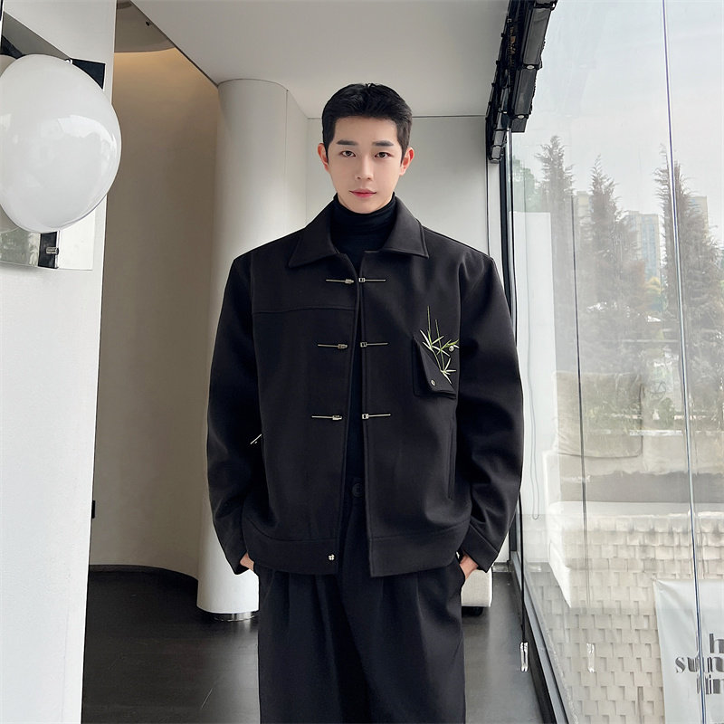 新中式呢料刺绣夹克P145，男装夹克，星座1009（原B233）