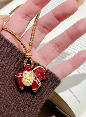 红色小马本命年马上有钱毛衣链