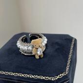 高品质 珍珠项链高级感小众轻奢 植物小熊珍珠戒指女套装