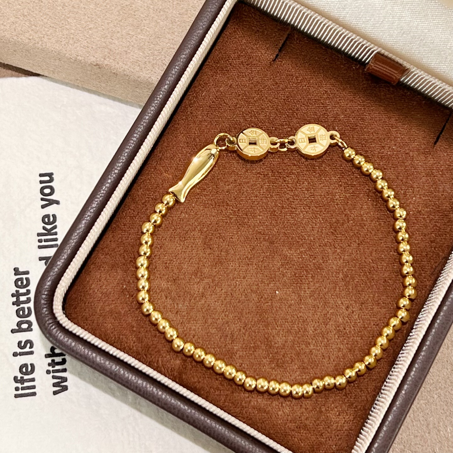 不掉色！金色小鱼锦鲤手链女轻奢高级感铜钱手串小众设计新年,饰品/流行首饰/时尚饰品新,手链,淘宝优惠券,粉丝福利购,淘宝优惠卷