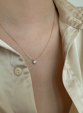 ins闪钻锆石项链气质温柔单钻