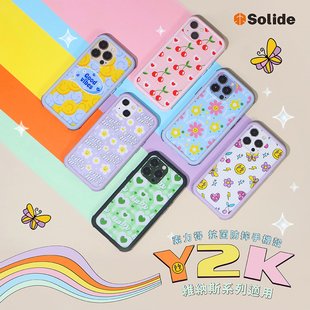 solide适用苹果13手机壳iphone13promax防摔保护套13Pro边框全包外壳新款可爱卡通少女情侣时尚防菌