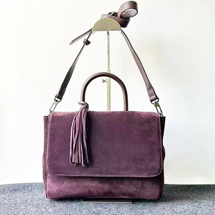 不想失业复古磨砂头层牛皮大女包单肩斜挎手提大容量简约百搭文艺