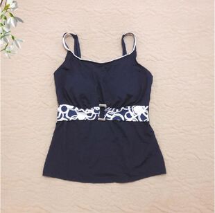 F368外贸原单高品质时尚 深蓝色遮肚显瘦分体比基尼泳衣