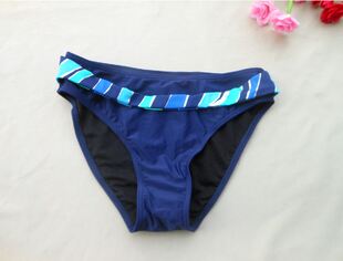 F329外贸原单高品质时尚深蓝色中腰包臀比基尼女士泳裤