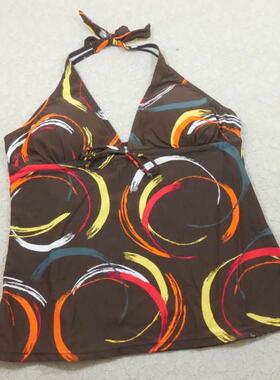 F528外贸原单高品质时尚印花遮肚显瘦分体比基尼泳衣特价