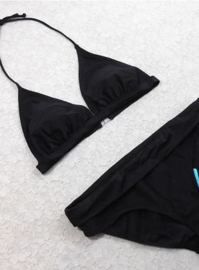 F335外贸原单高品质时尚黑色三角杯小胸聚拢款比基尼泳装